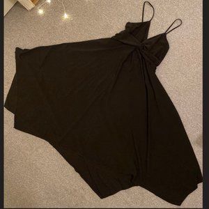 Black Hankerchief Dress with Knot detailing